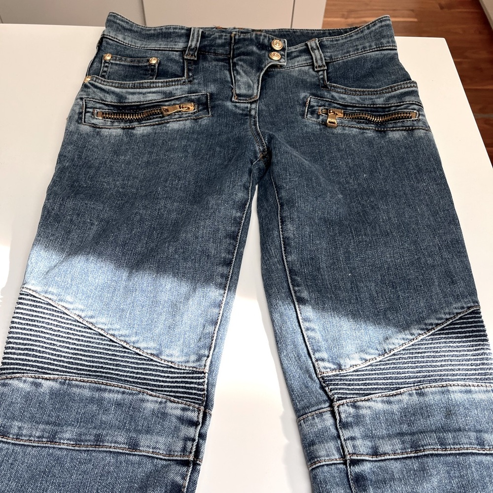 Balmain Skinny Biker Jeans Size 34